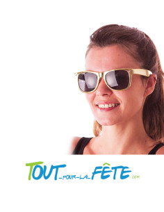 Paire de lunettes blues brothers or ( accessoire déguisement ) taille unique