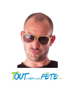 Paire de lunettes blues brothers or ( accessoire déguisement ) taille unique 2