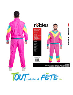 Survêtement Années 80 rose - jaune - turquoise taille adulte L/XL 2