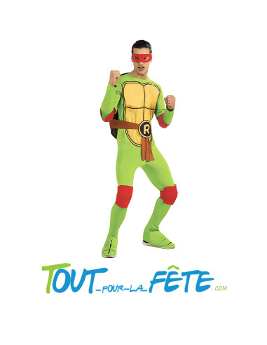 Déguisement de tortue ninja Raphael avec carapace a rembourrée taille adulte