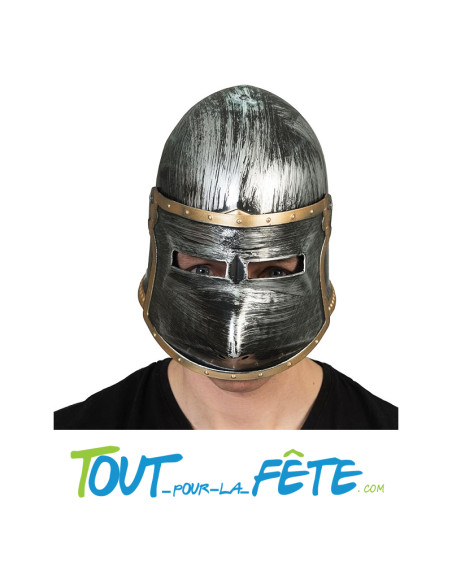 Casque de chevalier médiéval avec visière pointue mobile taille adulte
