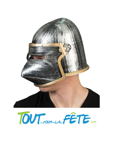 Casque de chevalier médiéval avec visière pointue mobile taille adulte
