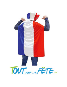 Cape de Supporter drapeau France bleu, blanc, rouge 90x150cm accessoire