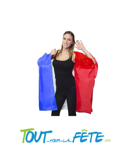 Cape de Supporter drapeau France bleu, blanc, rouge 90x150cm accessoire