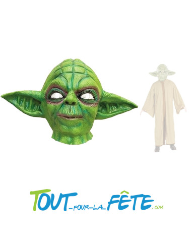 Masque en latex intégral alien vert Yoda taille adulte thème film, alien