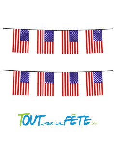 Guirlande de fanions drapeaux USA 6 mètres en polyester (20 drapeaux) 2