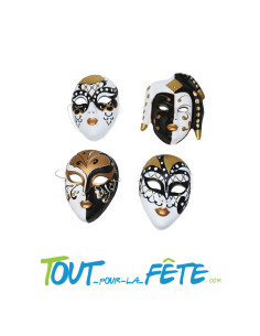 Masque Carnaval comédia dell'Arte noir et blanc Élégance et Mystère Vénitien 2
