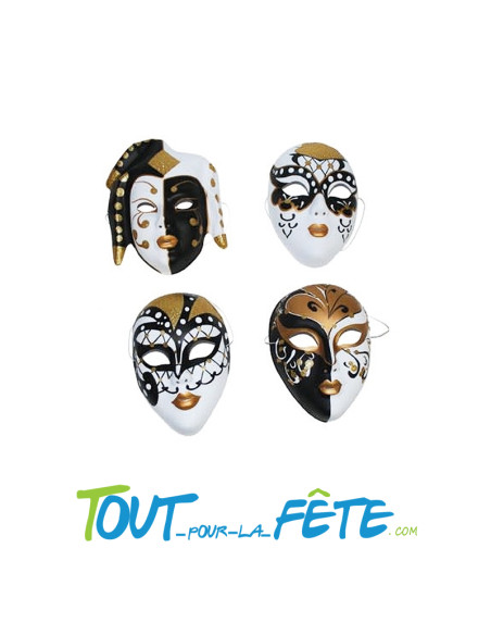 Masque Carnaval comédia dell'Arte noir et blanc