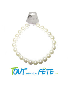 Collier de grosses perles en plastique Blanc