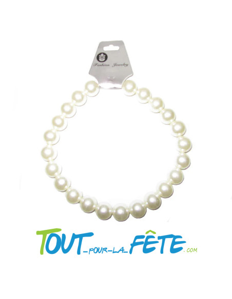 Collier de grosses perles en plastique Blanc
