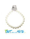 Collier de grosses perles en plastique Blanc