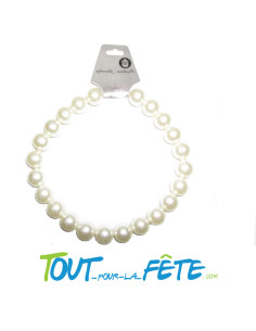Collier de grosses perles en plastique Blanc 2