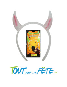 Serre-tête corne de diable lumineux fluo a craquer couleur aléatoire ( brille pendant 6h )