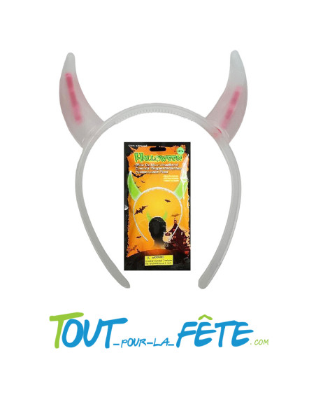 Serre-tête corne de diable lumineux fluo a craquer couleur aléatoire ( brille pendant 6h )
