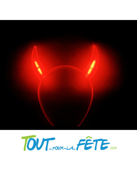 Serre-tête corne de diable lumineux fluo a craquer couleur aléatoire ( brille pendant 6h )