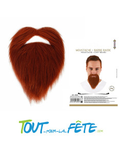 Moustache et barbe raide rousse adhésif accessoire déguisement 2