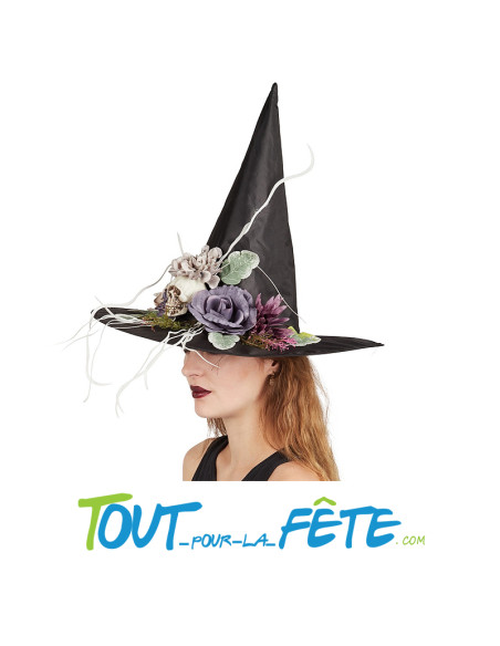 Chapeau de Sorcière à Fleurs - Style Bohème & Féerique, halloween
