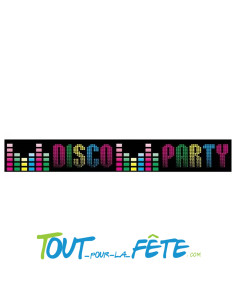 Ruban de délimitation "Disco Party" noir, multicolore thème disco, année 80