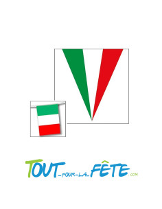 Guirlande de 20 fanions drapeaux 6 mètres Italie 100% polyester