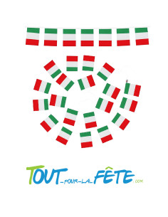 Guirlande de 20 fanions drapeaux 6 mètres Italie 100% polyester 2