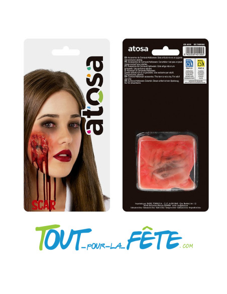 Cicatrice 24 x 10 cm Maquillage FXs Cicatriz - Effet Saignant pour Halloween