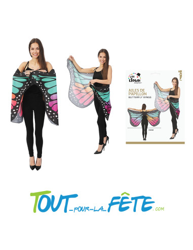 Ailes de Papillon Multicolores Adulte – Accessoire Costume 150 x 70 cm