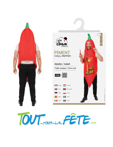 Déguisement Piment Rouge Adulte Taille Unique – “Chilli Challenge”