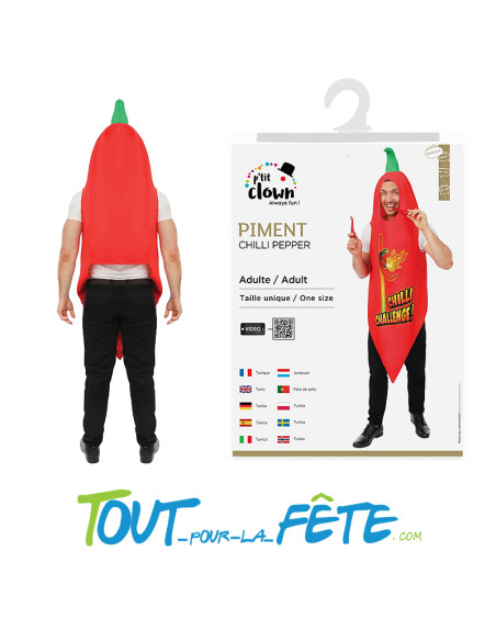 Déguisement Piment Rouge Adulte Taille Unique – “Chilli Challenge”