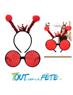 Set coccinelle Rouge et Noir – Serre-Tête et Lunettes Accessoire Déguisement 2
