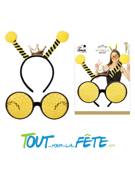 Set Abeille Jaune et Noir – Serre-Tête et Lunettes Accessoire Déguisement