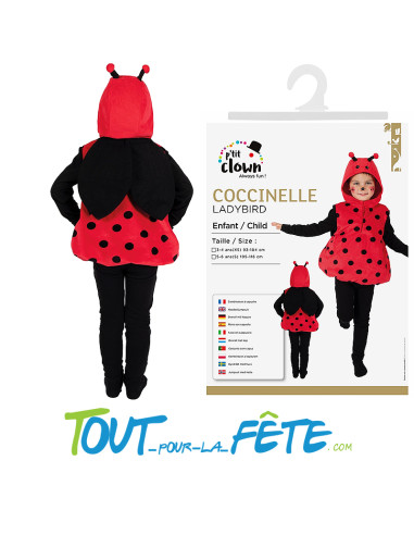 Déguisement coccinelle enfant – Combinaison avec capuche