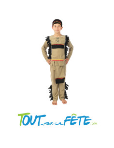 Déguisement d’Indien enfant – Costume complet (chemise, pantalon avec tablier, coiffe)