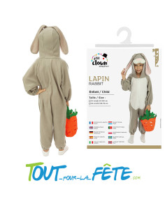 Déguisement Lapin Enfant – Combinaison à Capuche avec Panier 2