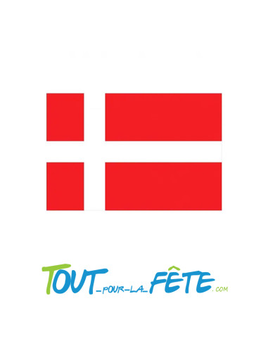 Drapeau nation pays en polyester Danemark rouge et blanc 90x150 cm