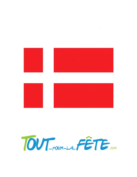 Drapeau nation pays en polyester Danemark rouge et blanc 90x150 cm