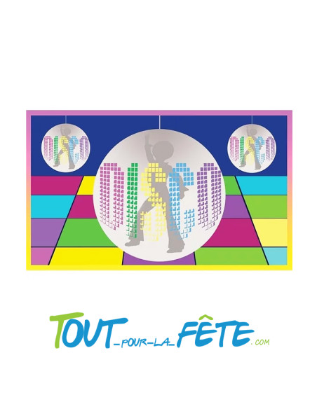 Drapeau disco en polyester 90x150 cm multicolore thème année 80 / disco