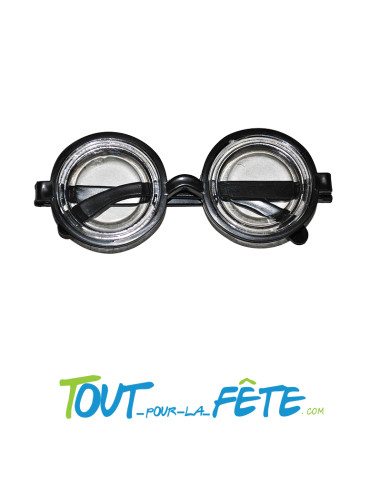 Paire de lunettes ronde noir de geek / binoclard accessoire humoristique