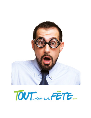 Paire de lunettes ronde noir de geek / binoclard accessoire humoristique