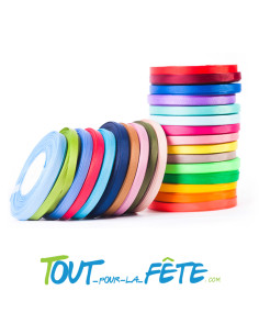 Ruban en satin 25m x 6mm disponible en plusieurs coloris