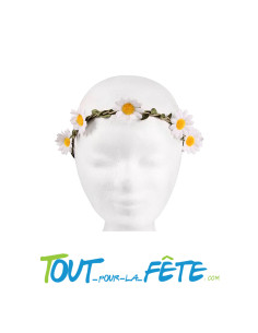 Couronne de Fleur élastique Blanc ou Jaune – floral- hippie