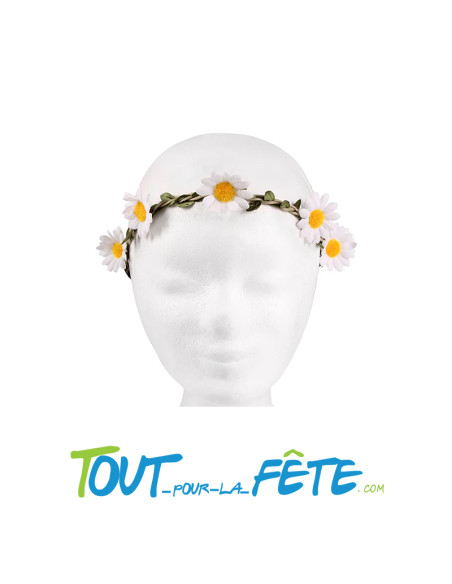 Couronne de Fleur élastique Blanc ou Jaune – floral- hippie