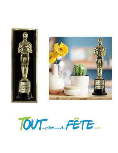 Trophée de Star "Joyeux Anniversaire" – Couleur Or 20 cm