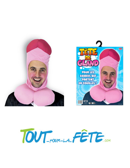 Cagoule Tête de Gland forme zizi Rose – Accessoire Humoristique
