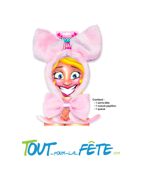 Panoplie Cochon – Serre-tête, Nœud Papillon & Queue ( accessoire déguisement )