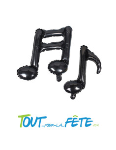 Lot de 10 ballons aluminium notes de musique taille 35cm ( 5 doubles croches - 5 croches simples )