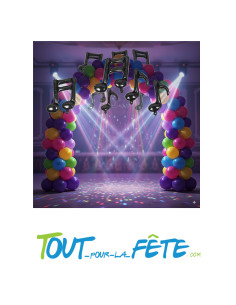 Lot de 10 ballons aluminium notes de musique taille 35cm ( 5 doubles croches - 5 croches simples ) 2