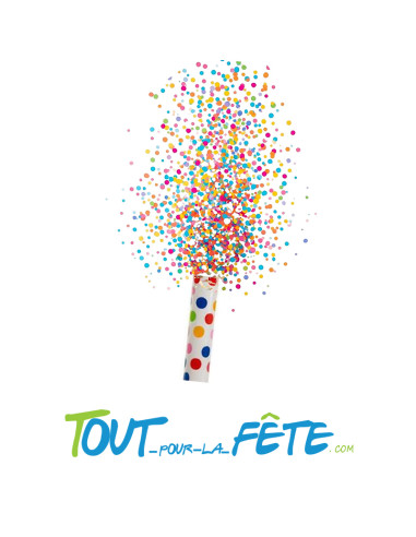 Canon à confettis ronds multicolores 30 cm – Lanceur festif pour événements
