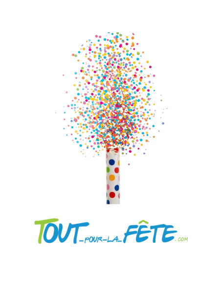 Canon à confettis ronds multicolores 30 cm – Lanceur festif pour événements