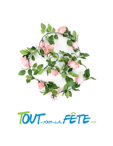 Guirlande de roses artificielles 2,30 m – Décoration florale rose élégante