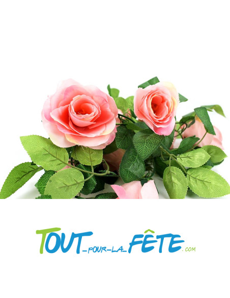 Guirlande de roses artificielles 2,30 m – Décoration florale rose élégante